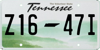 TN license plate Z1647I