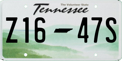 TN license plate Z1647S
