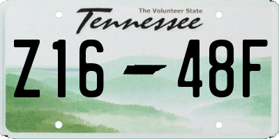TN license plate Z1648F