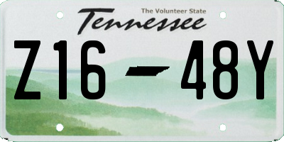 TN license plate Z1648Y