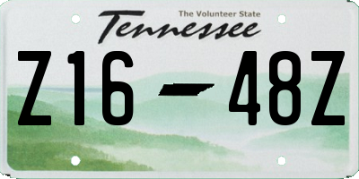 TN license plate Z1648Z