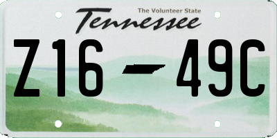 TN license plate Z1649C