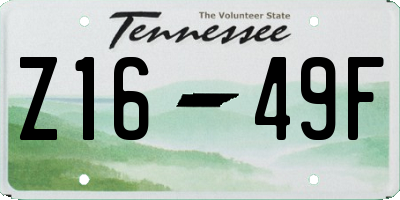 TN license plate Z1649F