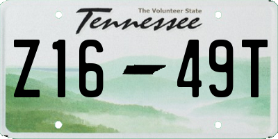 TN license plate Z1649T