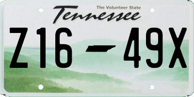 TN license plate Z1649X