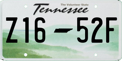 TN license plate Z1652F