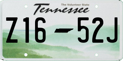 TN license plate Z1652J