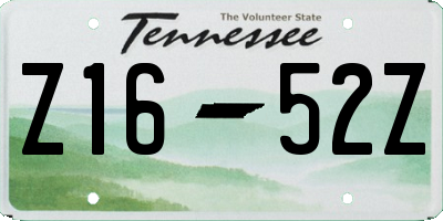 TN license plate Z1652Z