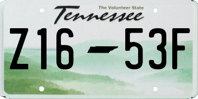 TN license plate Z1653F
