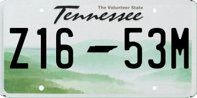 TN license plate Z1653M
