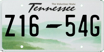 TN license plate Z1654G
