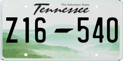 TN license plate Z1654O