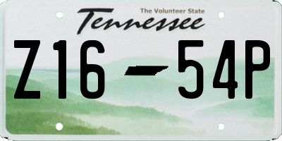 TN license plate Z1654P