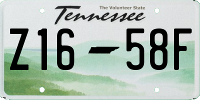 TN license plate Z1658F