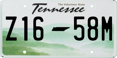 TN license plate Z1658M