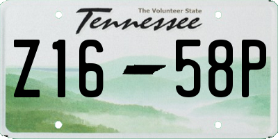TN license plate Z1658P