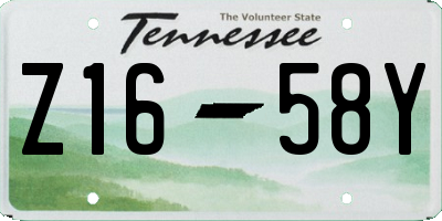 TN license plate Z1658Y
