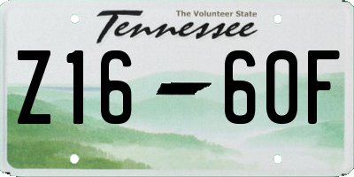 TN license plate Z1660F
