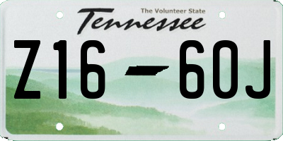 TN license plate Z1660J