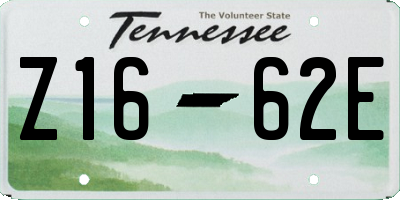 TN license plate Z1662E