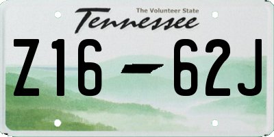 TN license plate Z1662J