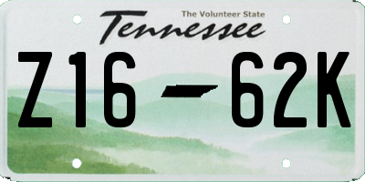 TN license plate Z1662K