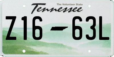 TN license plate Z1663L