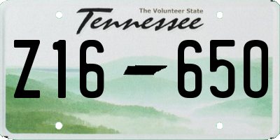TN license plate Z1665O