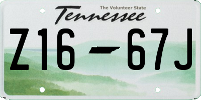 TN license plate Z1667J