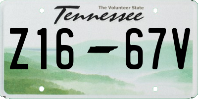 TN license plate Z1667V