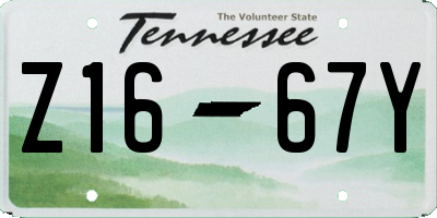 TN license plate Z1667Y
