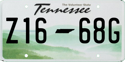 TN license plate Z1668G