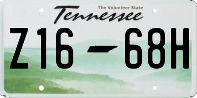 TN license plate Z1668H