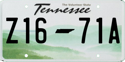 TN license plate Z1671A