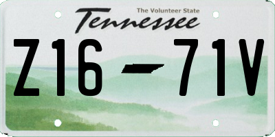 TN license plate Z1671V