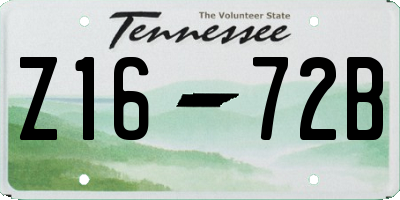 TN license plate Z1672B