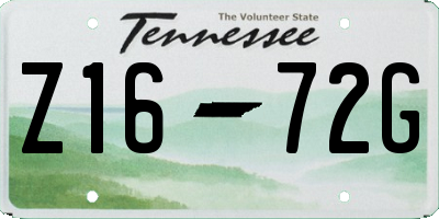 TN license plate Z1672G