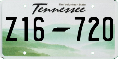 TN license plate Z1672O