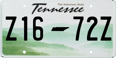 TN license plate Z1672Z