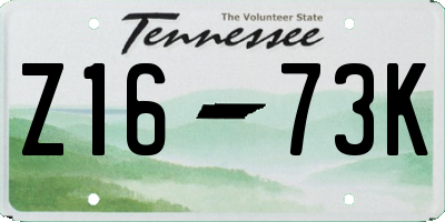 TN license plate Z1673K