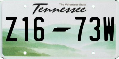 TN license plate Z1673W