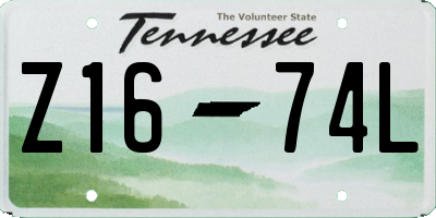 TN license plate Z1674L