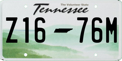 TN license plate Z1676M