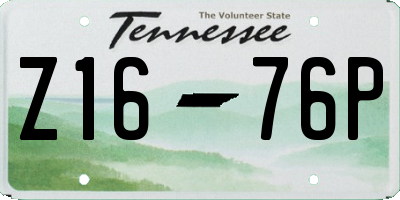 TN license plate Z1676P