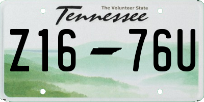 TN license plate Z1676U