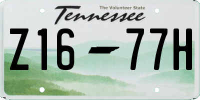 TN license plate Z1677H