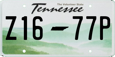 TN license plate Z1677P