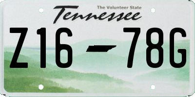 TN license plate Z1678G
