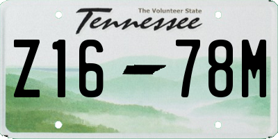 TN license plate Z1678M