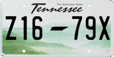 TN license plate Z1679X